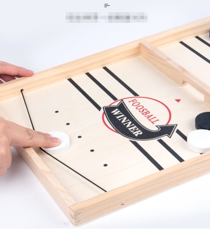 Fast Sling Puck Game – Kids Wooden Table Hockey Board for Family & Party Play