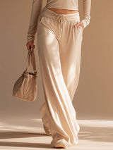 Casual And Comfortable Beige Hooded Top And Pants Set