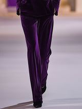 【24-hour shipping out】High-End Temperament Loose Retro Purple Velvet Suit