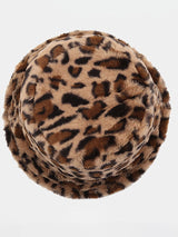 Casual Fashion Leopard Fur Warm Bucket Hat