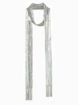 Elegant Textured Metal Sequin Long Scarf