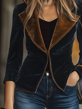 【24-hour shipping out】Casual Loose Vintage Velvet Hooded Jacket