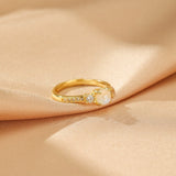 Offrir une Bague Pierre de Lune – Bijou Ajustable Argent Plaqué Or 18K - Biloria