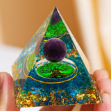 Pyramide Orgonite Améthyste Arbre de Vie 6cm – Décoration Zen - Biloria