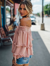 Vintage Off Shoulder Long Sleeve Loose Shirt